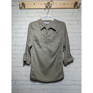 Emily Daniels 1/4 zip, linen mix size medium
